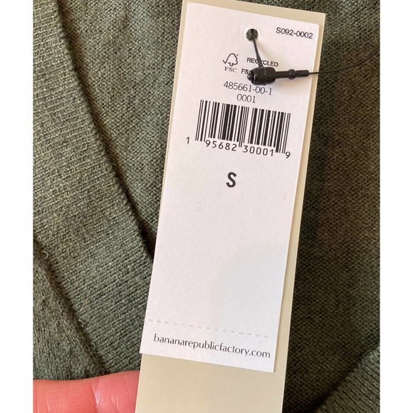 NWT Banana Republic V Neck Sweater Size Small Men’s Green Luxe Yarn - Picture 4 of 10